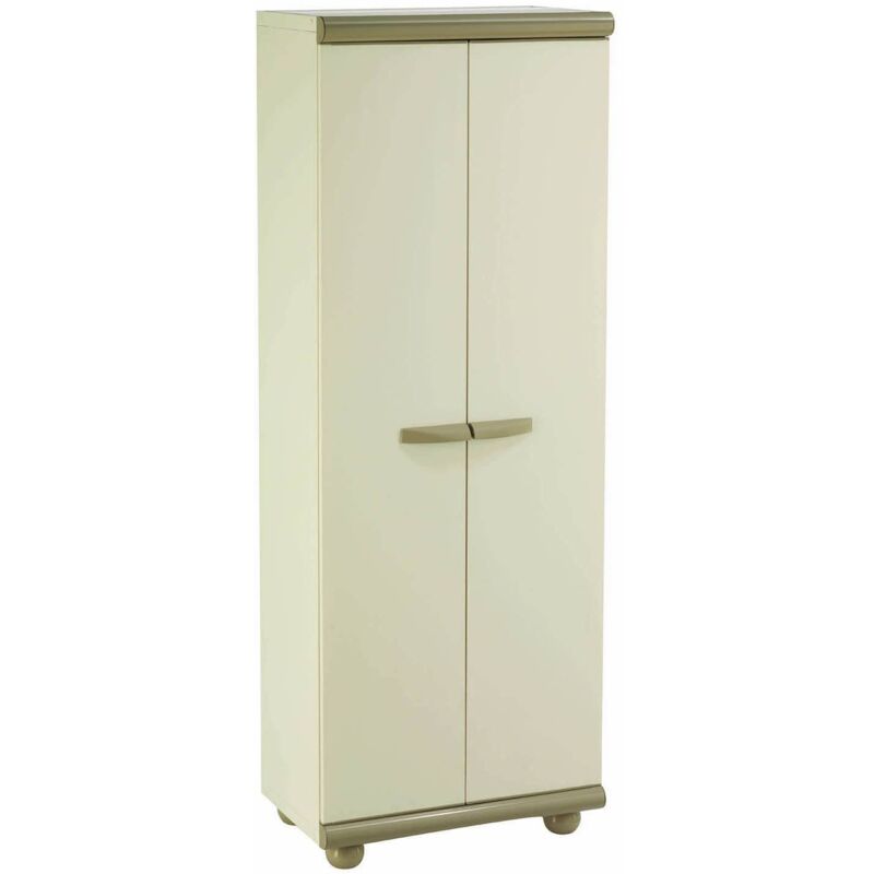 

Armario Escobero de Jardín Resina Nebrasca 62,5x39x175 cm Beige 2 Puertas - gardiun