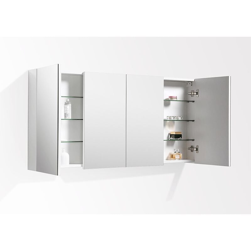 

Armario espejo baño 144cm MONTADO SIENA BLANCO LACADO