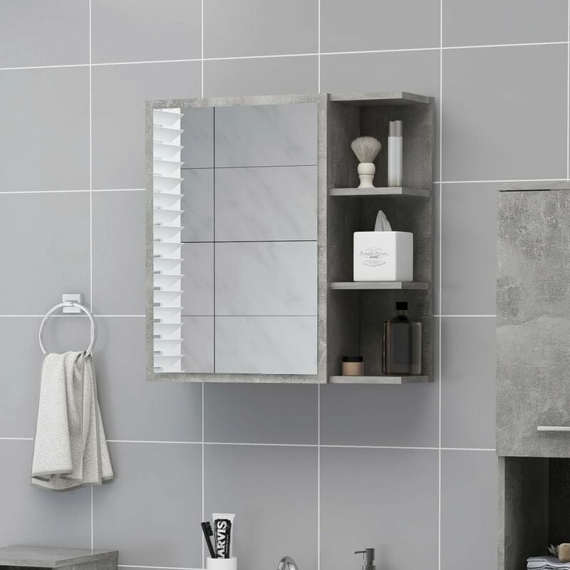 

BHD - Armario espejo de baño aglomerado gris hormigón 62,5x20,5x64 cm