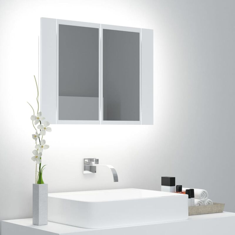 

BHD - Armario espejo de baño luz LED blanco 60x12x45 cm