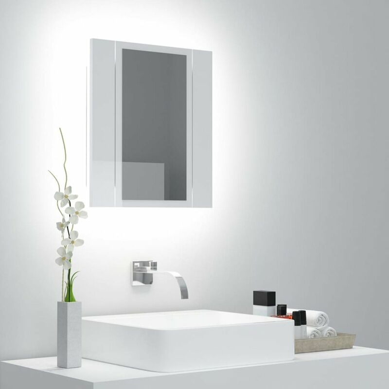 

Armario espejo de bano luz LED blanco brillante 40x12x45 cm