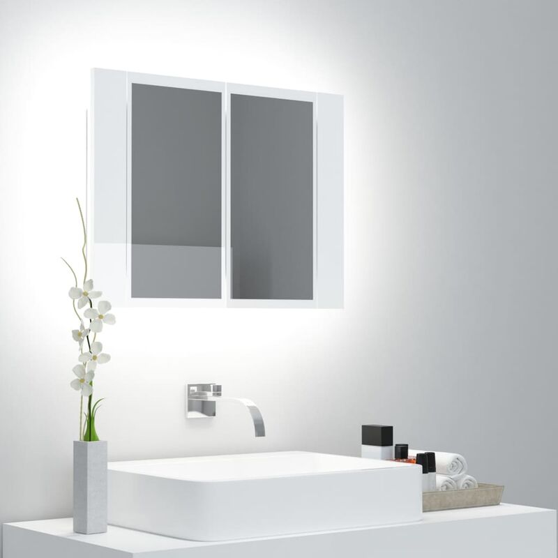 

BHD - Armario espejo de baño luz LED blanco brillante 60x12x45 cm