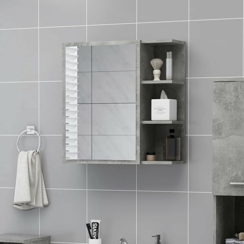 

Youthup - Armario espejo de baño aglomerado gris hormigón 62,5x20,5x64 cm - Gris