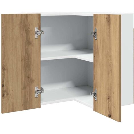 Armario esquinero colgante "Lyon" roble artesanal, 57 x 57 x 60 cm, madera de ingeniería