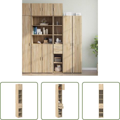 Armario estrecho -  Armario estrecho madera ingeniería roble Sonoma 30x42,5x225 cm