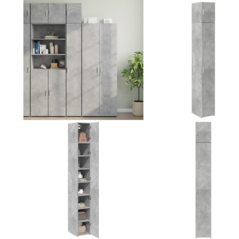Armario estrecho madera ingeniería gris hormigón 30x42,5x225 cm - Almacenamiento - Armario de madera