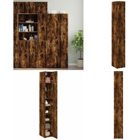 Armario estrecho madera ingeniería roble ahumado 30x42,5x225 cm - Almacenamiento - Armario de madera