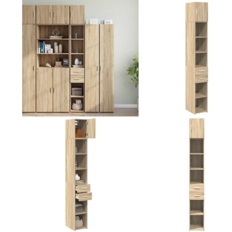 Armario estrecho madera ingeniería roble Sonoma 30x42,5x225 cm - Armario estrecho - Armario de madera