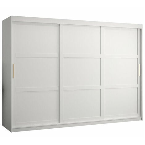 Armario Ferfere 102, Blanco, 200x250x62cm, Puertas de armario: Correderas, Número de estantes: 0