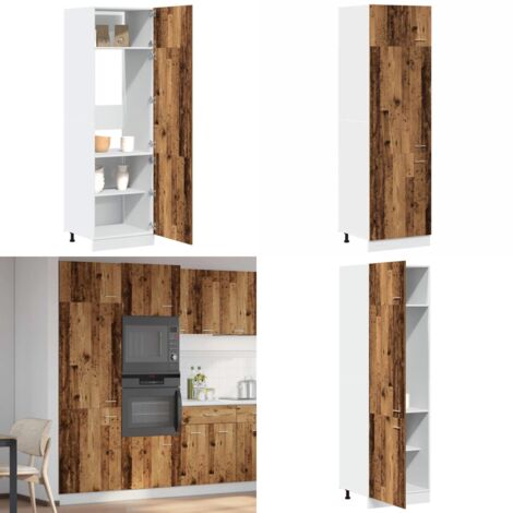 Armario frigorífico "Lyon" Madera vieja 60x57x207 cm Madera de ingeniería - Armario frigorífico - Almacenamiento de cocina