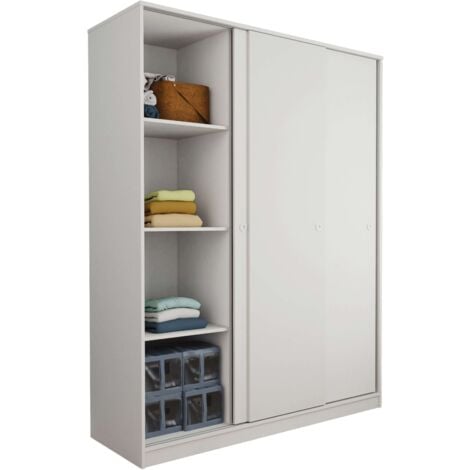 Armario Grande Tibet con 3 Puertas Correderas Roble Cambrian, Blanco Mate o Roble y Blanco 150x200cm