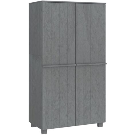 Armario HAMAR madera maciza pino gris oscuro 89x50x180 cm vidaXL