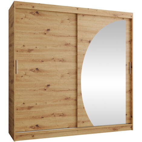 Armario Hartford 507, Roble Artisan, 200x200x62cm, Puertas de armario: Correderas, Número de estantes: 0