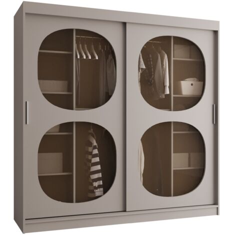 Armario Hartford 531, Cachemira, 200x200x62cm, Puertas de armario: Correderas, Número de estantes: 5