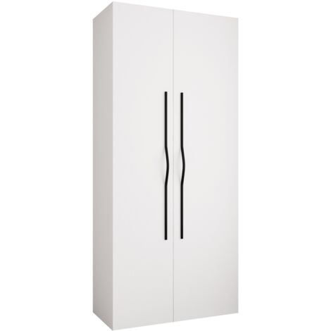 Armario Hartford 562, Blanco, 246x110x42cm, Puertas de armario: Con bisagras, Número de estantes: 6