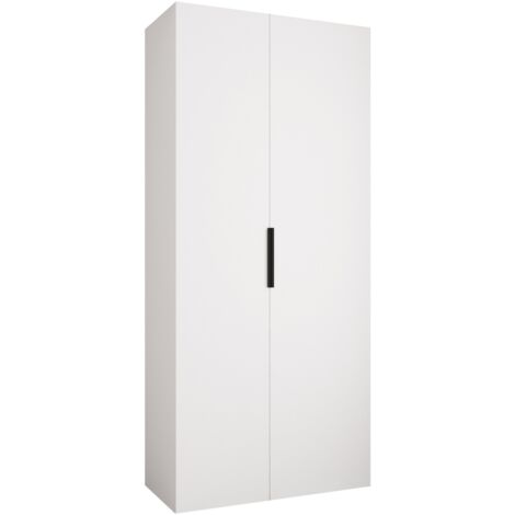 Armario Hartford 572, Blanco, 246x110x52cm, Puertas de armario: Con bisagras, Número de estantes: 6