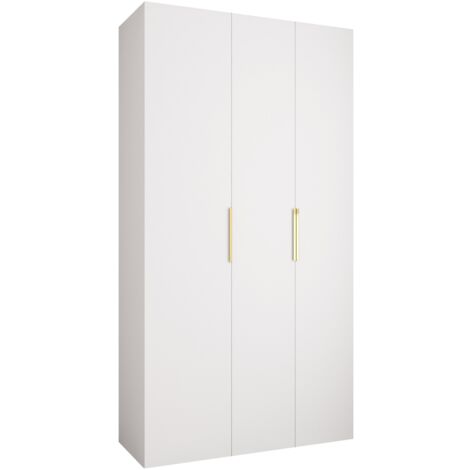 Armario Hartford 573, Blanco, 246x130x52cm, Puertas de armario: Con bisagras, Número de estantes: 6