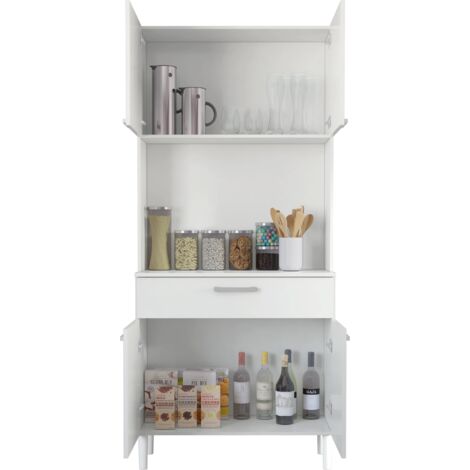 Armario Hogar 4 Puertas 1 Cajón 1H 180X80X36 Blanco