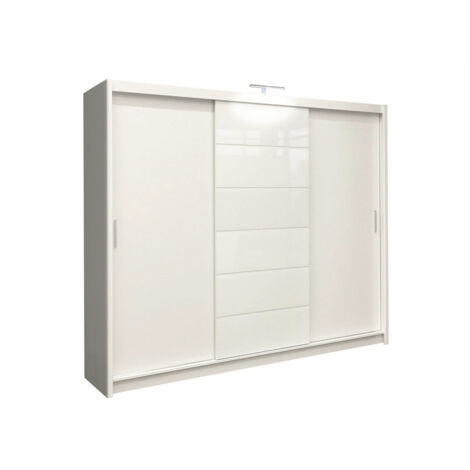 Armario Honolulu 132 , 215x250x61cm, Puertas de armario: Correderas, Número de estantes: 8, LED