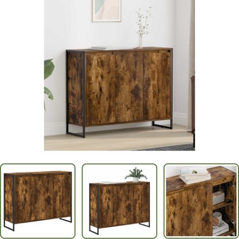 Armario industrial -  Armario auxiliar Roble Humo 96,5 x 30 x 75 cm