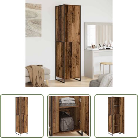 Armario industrial -  Armario con almacenamiento 2 pcs Madera Vieja 50 x 50 x 200 cm