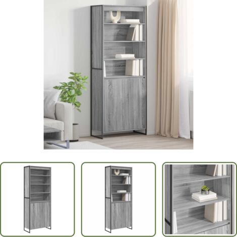 Armario industrial -  Gabinetes Altos 2 pcs Gris Sonoma 79 x 36 x 200 cm