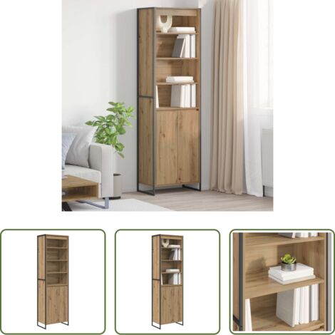 Armario industrial -  Gabinetes Altos 2 pcs Roble Artesanal 60 x 36 x 200 cm