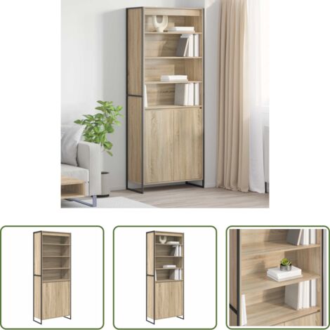 Armario industrial -  Gabinetes Altos 2 pcs Sonoma 79 x 36 x 200 cm