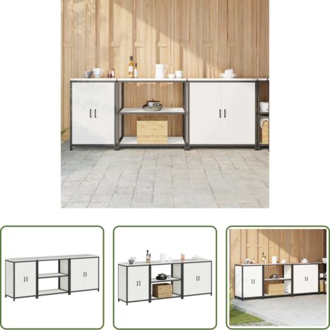 Armario industrial -  Juego de Almacenamiento de Cocina con estante Otro 3 pcs Acero