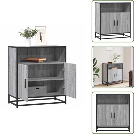 Armario industrial - vidaXL Aparador madera ingeniería gris sonoma 68x35x76 cm - Almacenamiento en casa