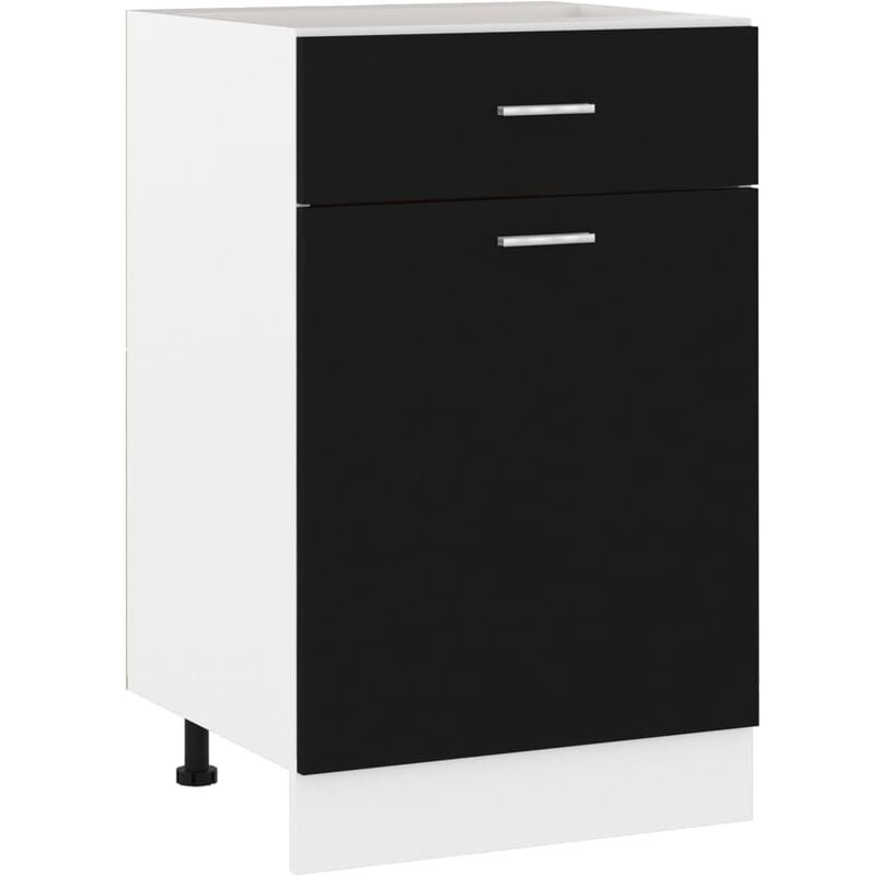 

Armario inferior cajón cocina aglomerado negro 50x46x81,5 cm - Negro