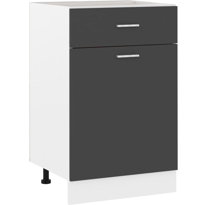 

Armario inferior cajón cocina aglomerado gris 50x46x81,5 cm