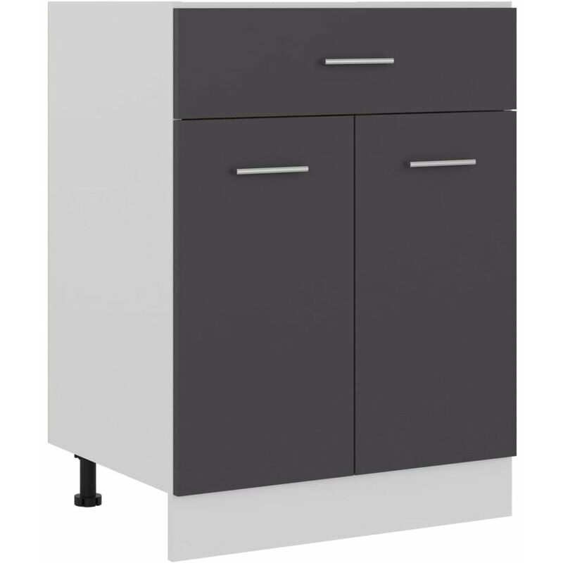 

Armario inferior cajon cocina aglomerado gris 60x46x81,5 cm