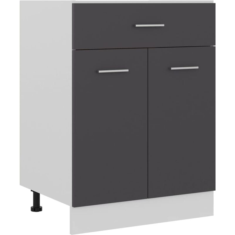 

Armario inferior cajón cocina aglomerado gris 60x46x81,5 cm