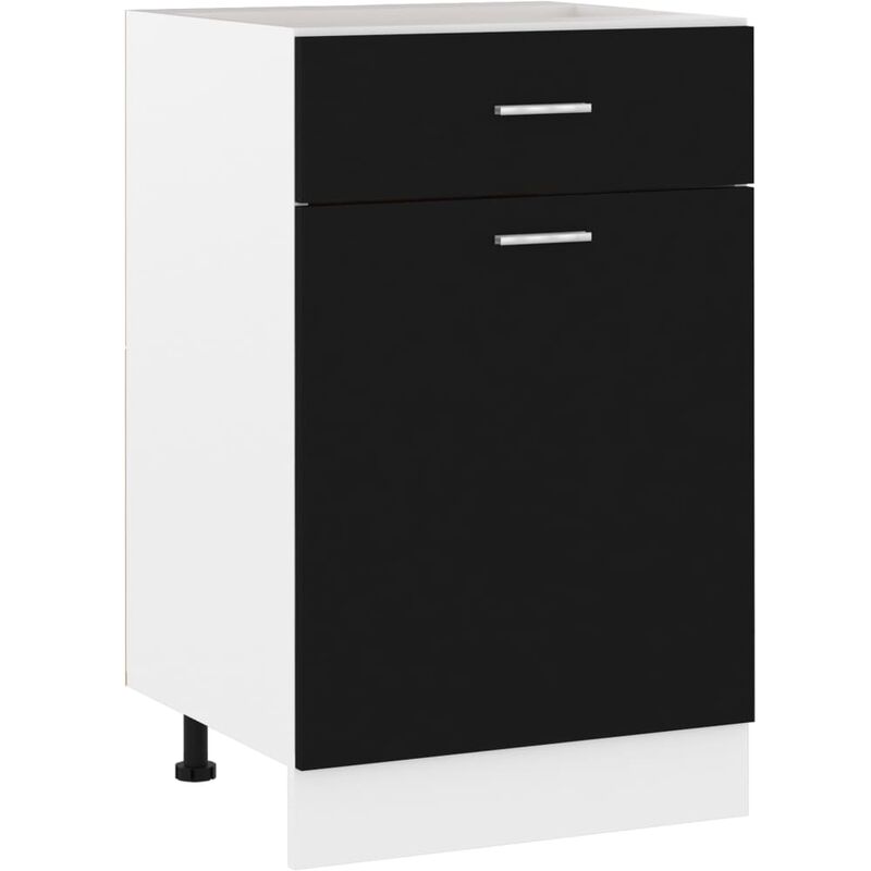 

Armario inferior cajón cocina aglomerado negro 50x46x81,5 cm
