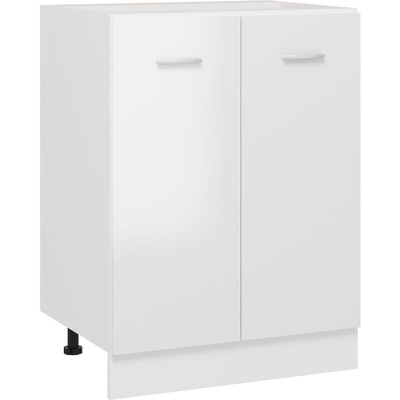 

Armario inferior cocina aglomerado blanco brillo 60x46x81,5 cm - Blanco