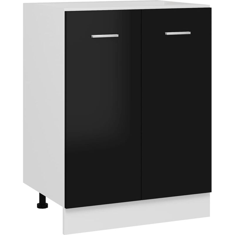 

Armario inferior cocina aglomerado negro brillo 60x46x81,5 cm - Negro