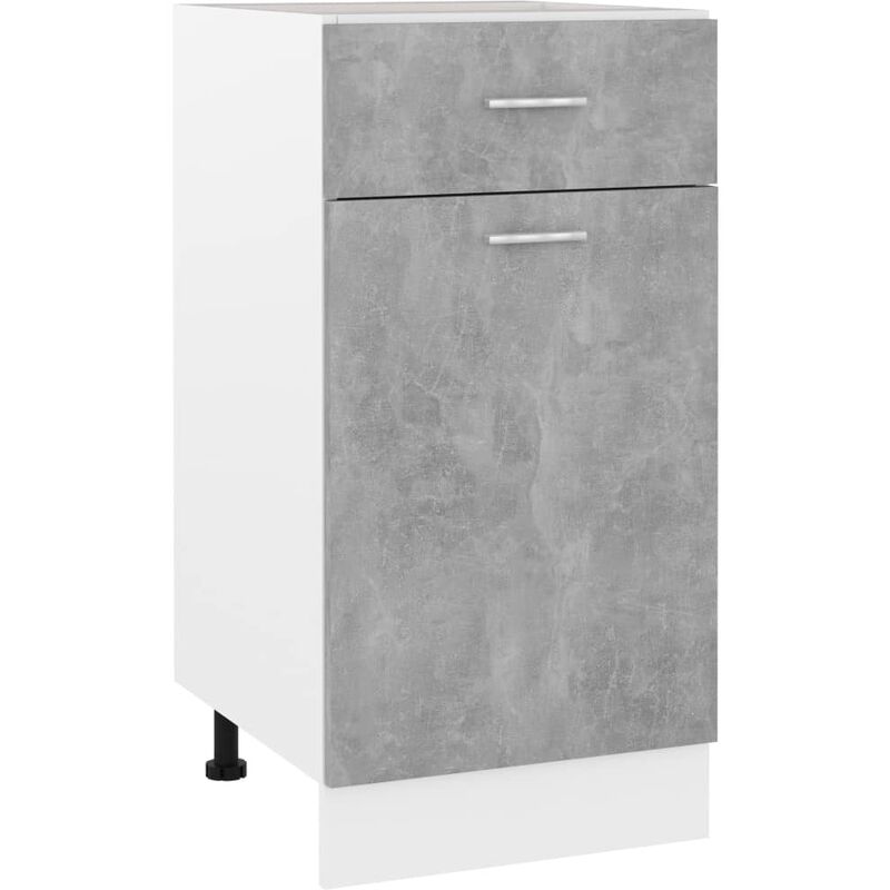 

Armario inferior con cajón de cocina aglomerado gris hormigón - Gris
