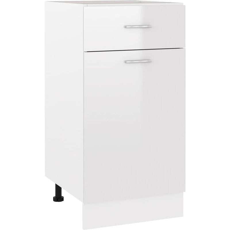 

Armario inferior con cajón de cocina aglomerado blanco brillo