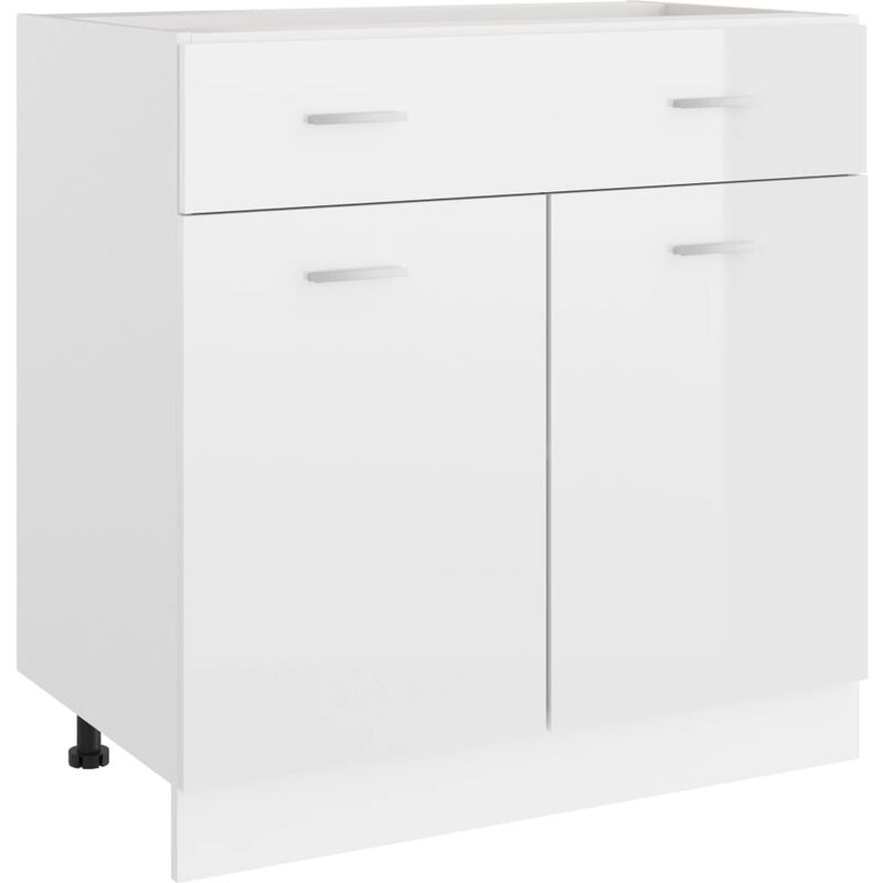 

Armario inferior con cajón de cocina aglomerado blanco brillo