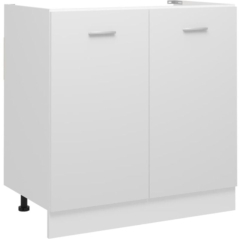 

Armario inferior de fregadero aglomerado blanco 80x46x81,5 cm