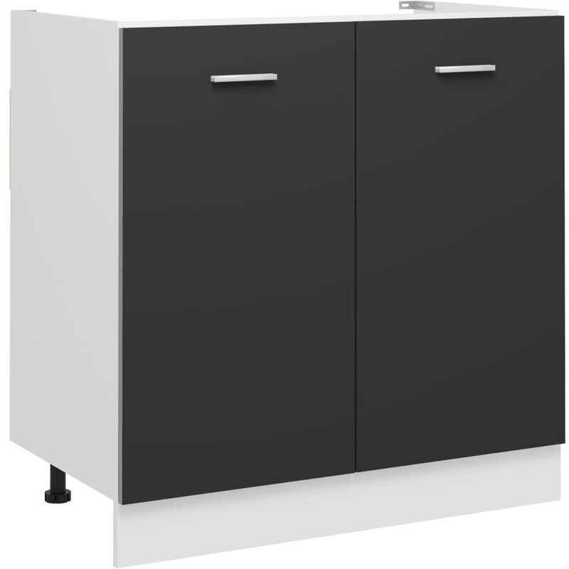 

Armario inferior de fregadero aglomerado gris 80x46x81,5 cm