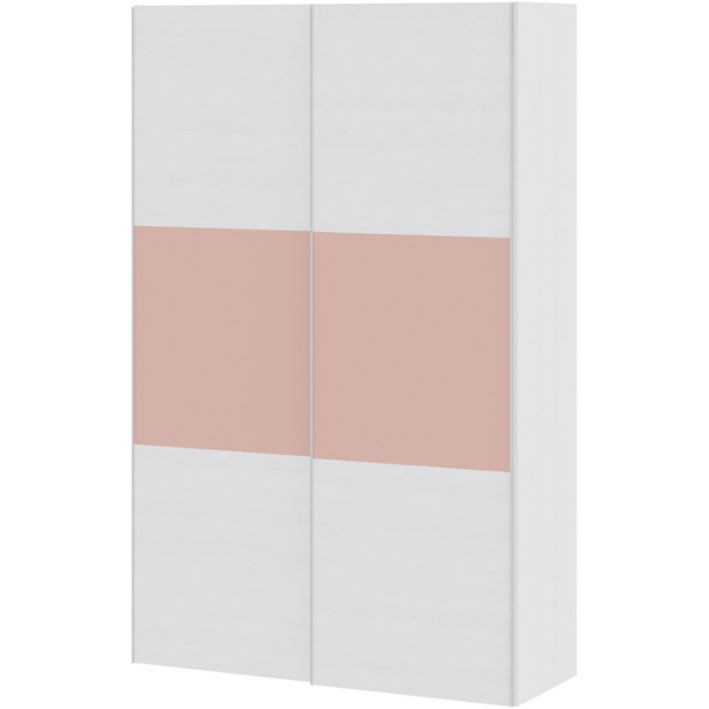 

Armario juvenil 2 puertas correderas Start, 150x220x55 cm | Nieve | Rosa-nube