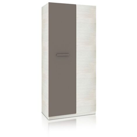 Armario juvenil Axim Blanco Alpes - Basalto (ancho) x 200cm (alto)