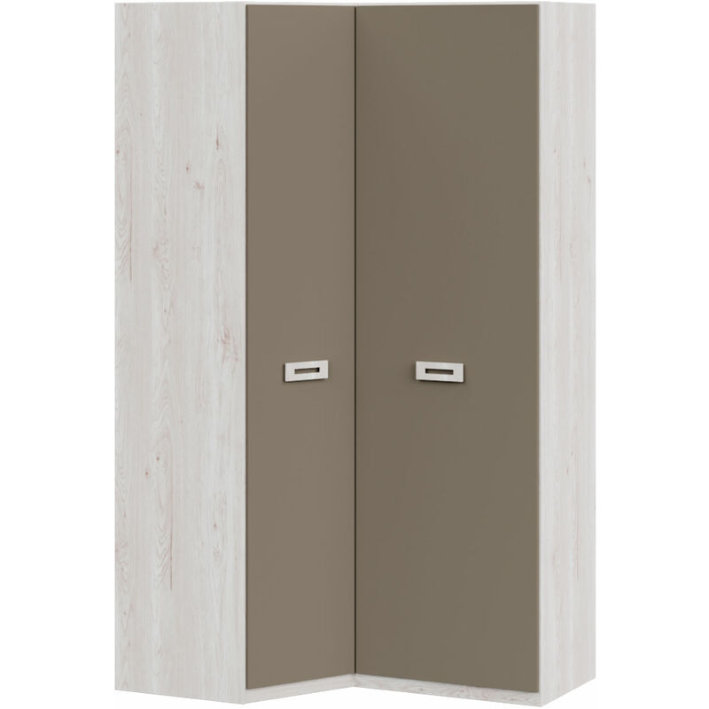 

Armario juvenil esquinero Start, 90x140x232x50 cm | Artic | Grey