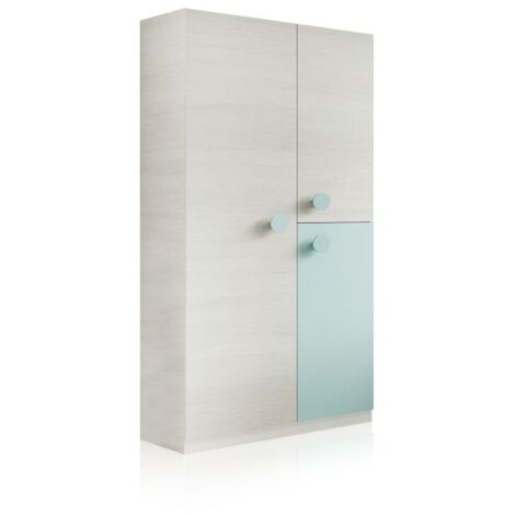 Armario juvenil Yuki Blanco Alpes - Verde Acqua (ancho) x 200cm (alto)