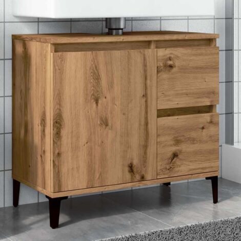 Armario lavabo baño madera ingeniería roble artisan 65x33x60 cm vidaXL