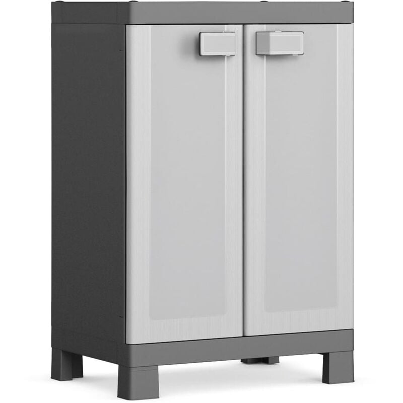 

Armario bajo de almacenaje Logico negro y gris 97 cm - Negro - Keter