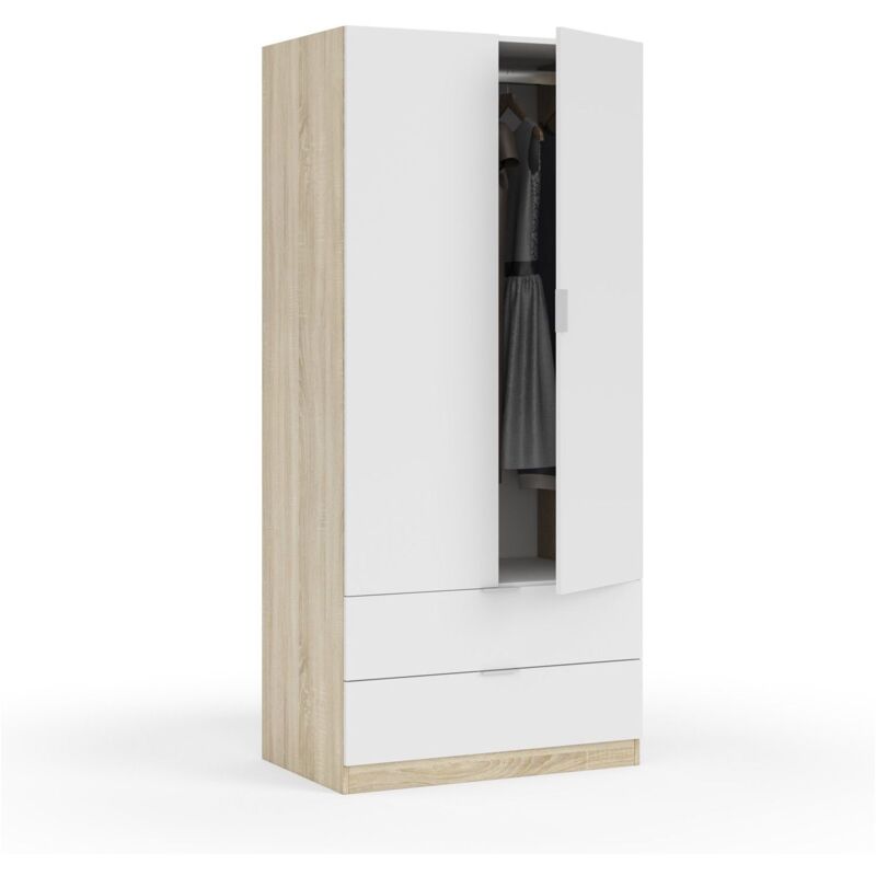 

Armario 2 Puertas Y 2 Cajones Ancho: 81 Cm X Largo: 52 Cm X Alto: 180 Cm