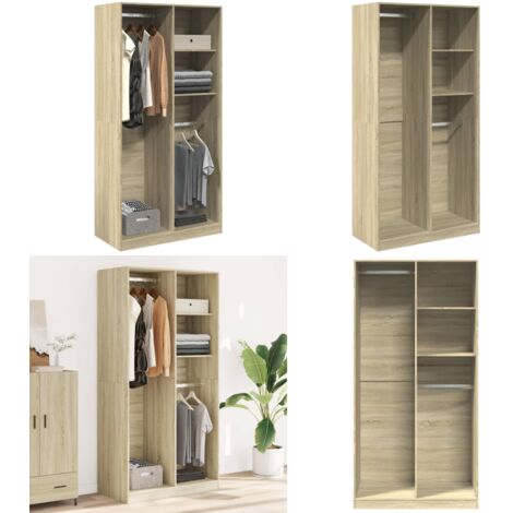 Armario madera contrachapada color roble Sonoma 100x50x200 cm - Armario de madera - Armario de roble